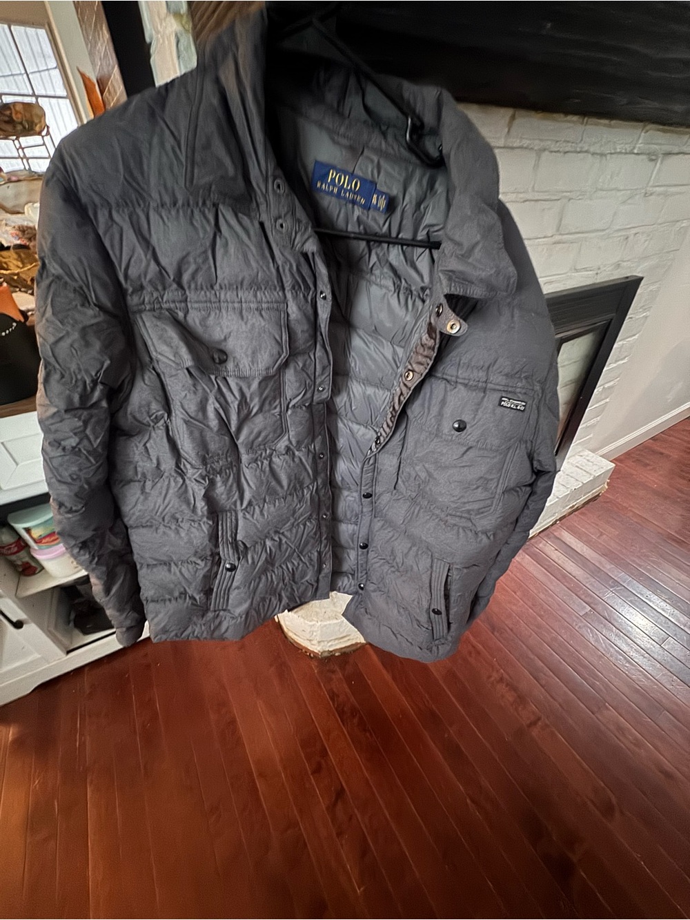 Ralph Lauren Men's Quilted Puffer Jacket - Charcoal Gray